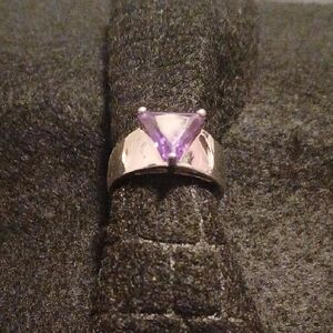 Suzanne Somers Silver Ring with Purple Gemstone Size 8